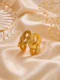 Golden Ripple Harmony Adjustable Ring