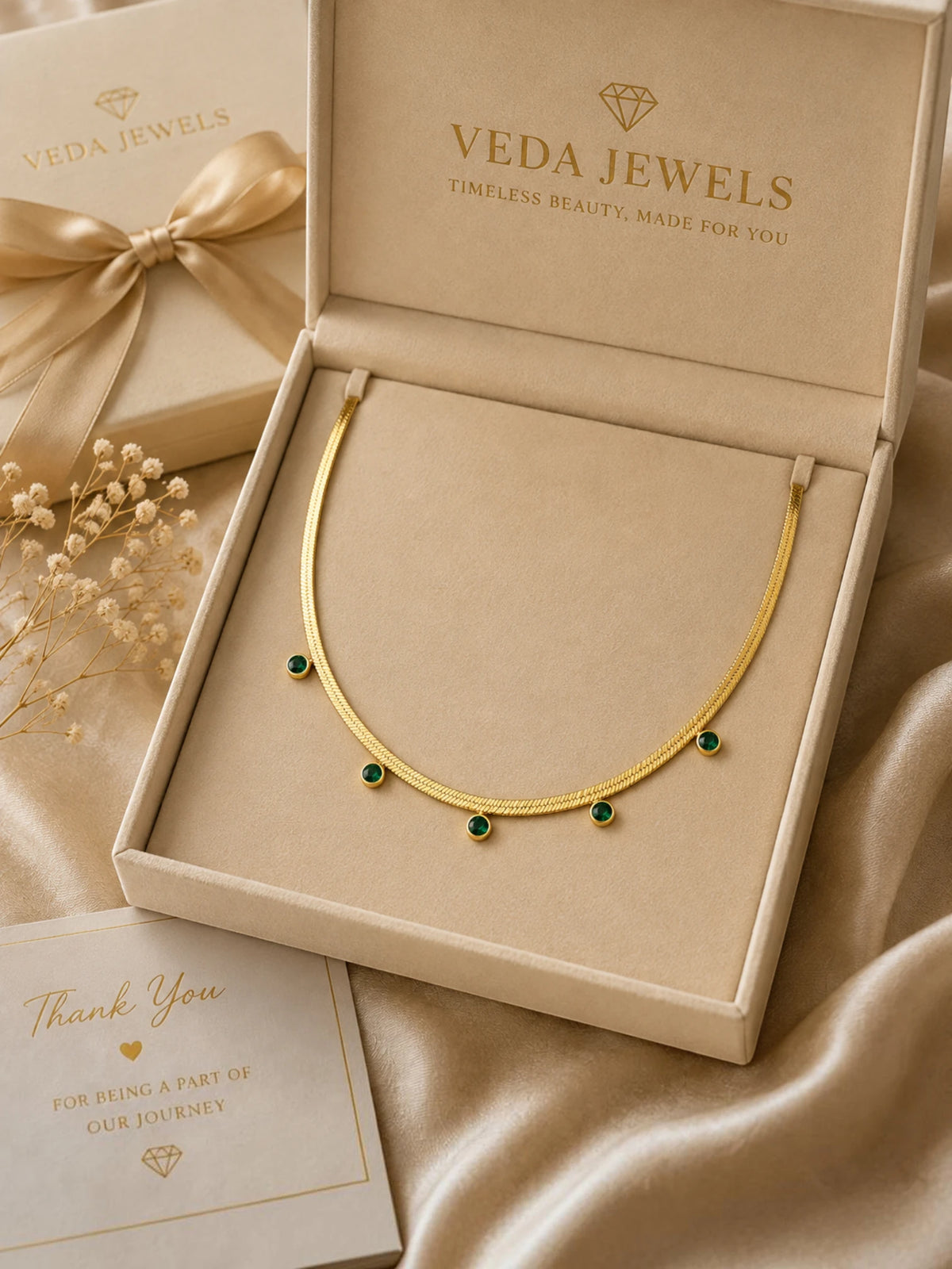 Emerald Grace Gold Chain Necklace