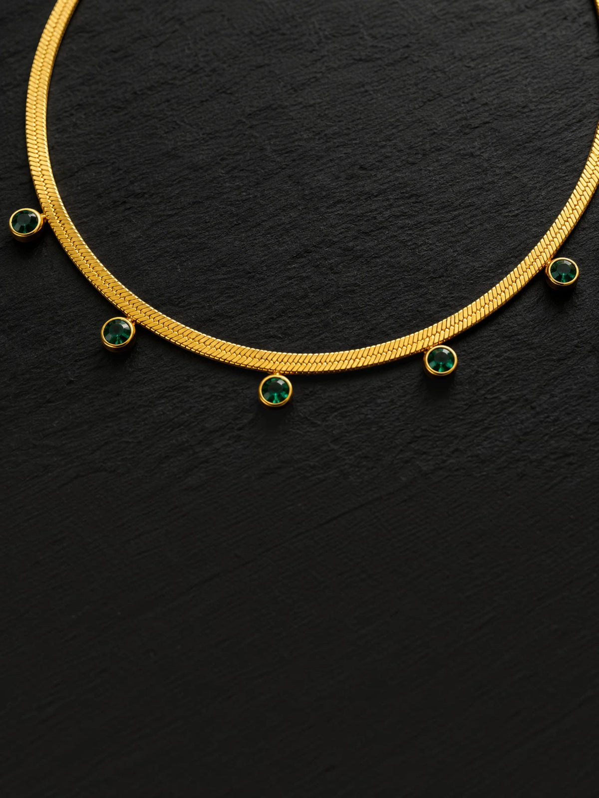 Emerald Grace Gold Chain Necklace