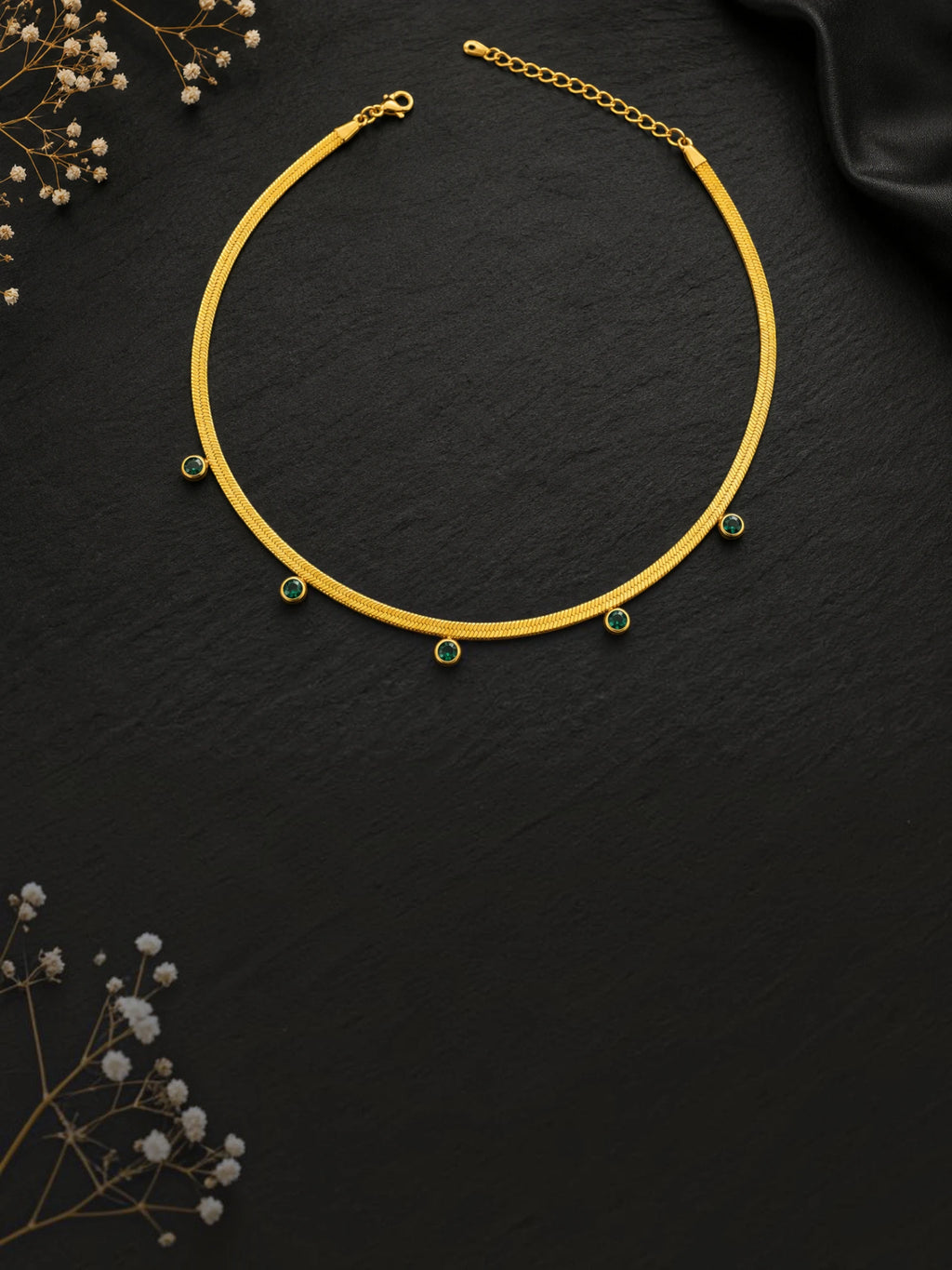 Emerald Grace Gold Chain Necklace