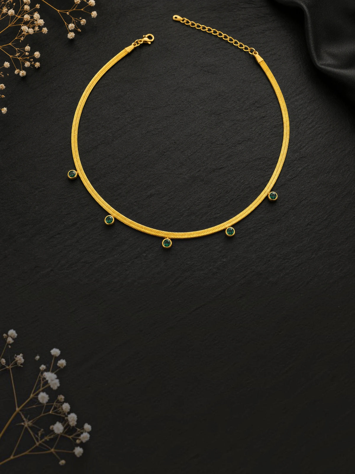Emerald Grace Gold Chain Necklace
