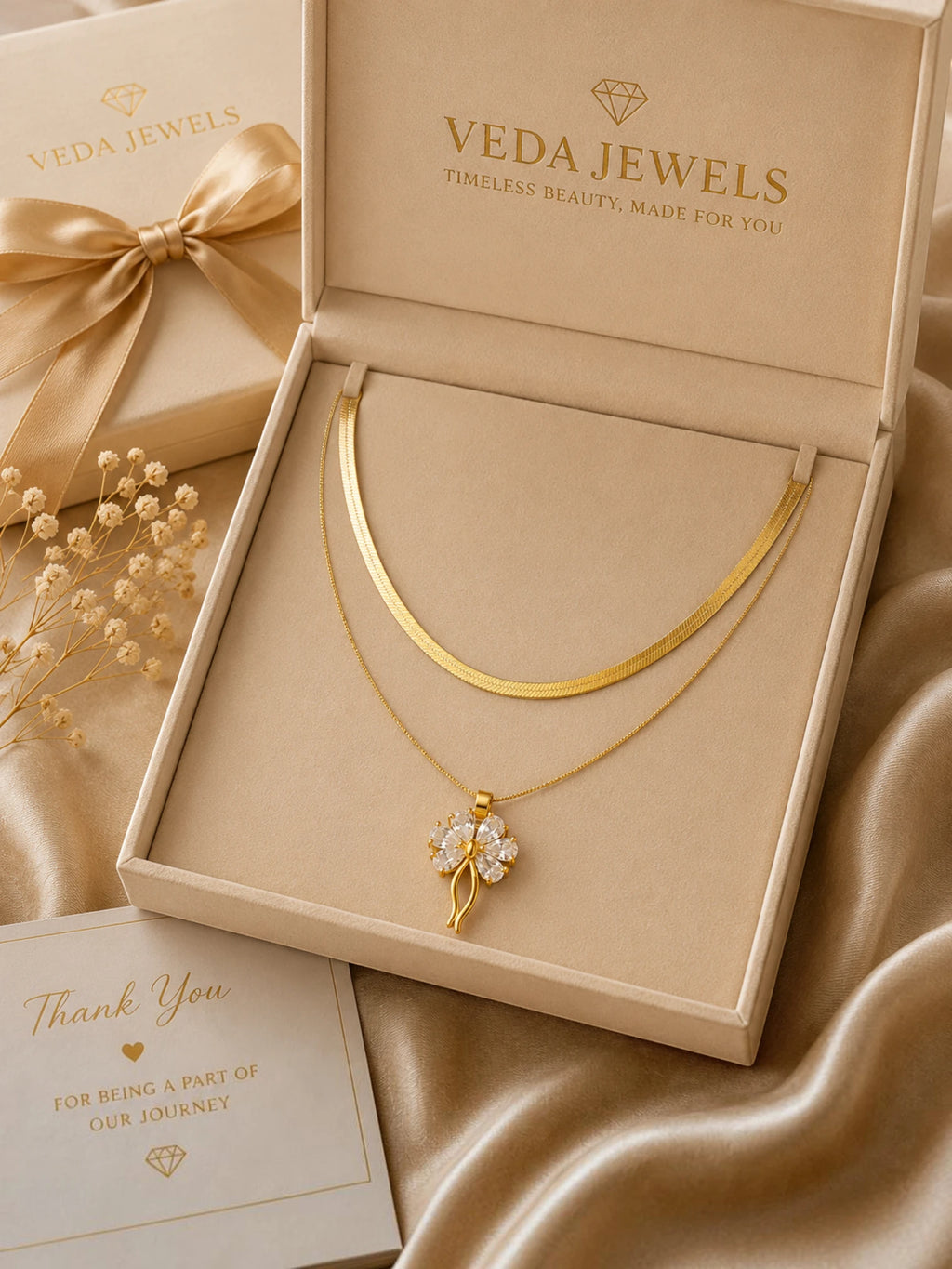 Golden Bloom Dual Layer Necklace