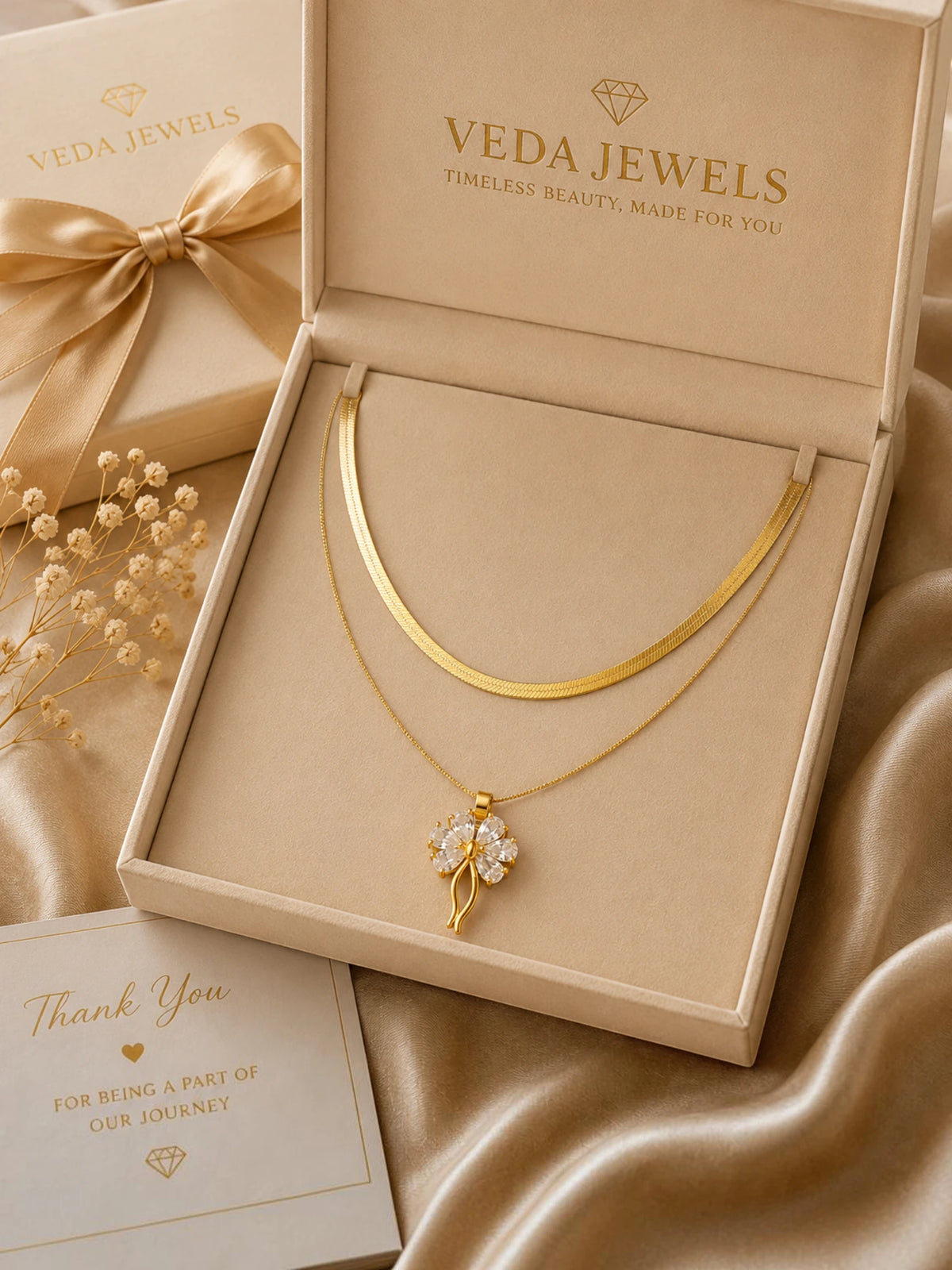 Golden Bloom Dual Layer Necklace