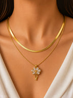 Golden Bloom Dual Layer Necklace