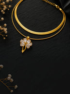 Golden Bloom Dual Layer Necklace