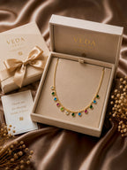 Golden Rainbow Gemstone Bead Necklace