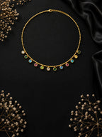 Golden Rainbow Gemstone Bead Necklace