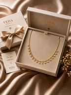 Golden Crystal Drop Bead Chain
