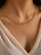 Golden Crystal Drop Bead Chain