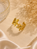 Golden Bloom Floral Adjustable Ring