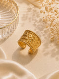 Golden Heritage Floral Filigree Adjustable Ring
