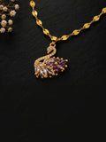 Purple Swan Pendant Necklace