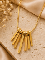 Golden Cascade Bar Pendant Necklace