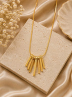 Golden Cascade Bar Pendant Necklace