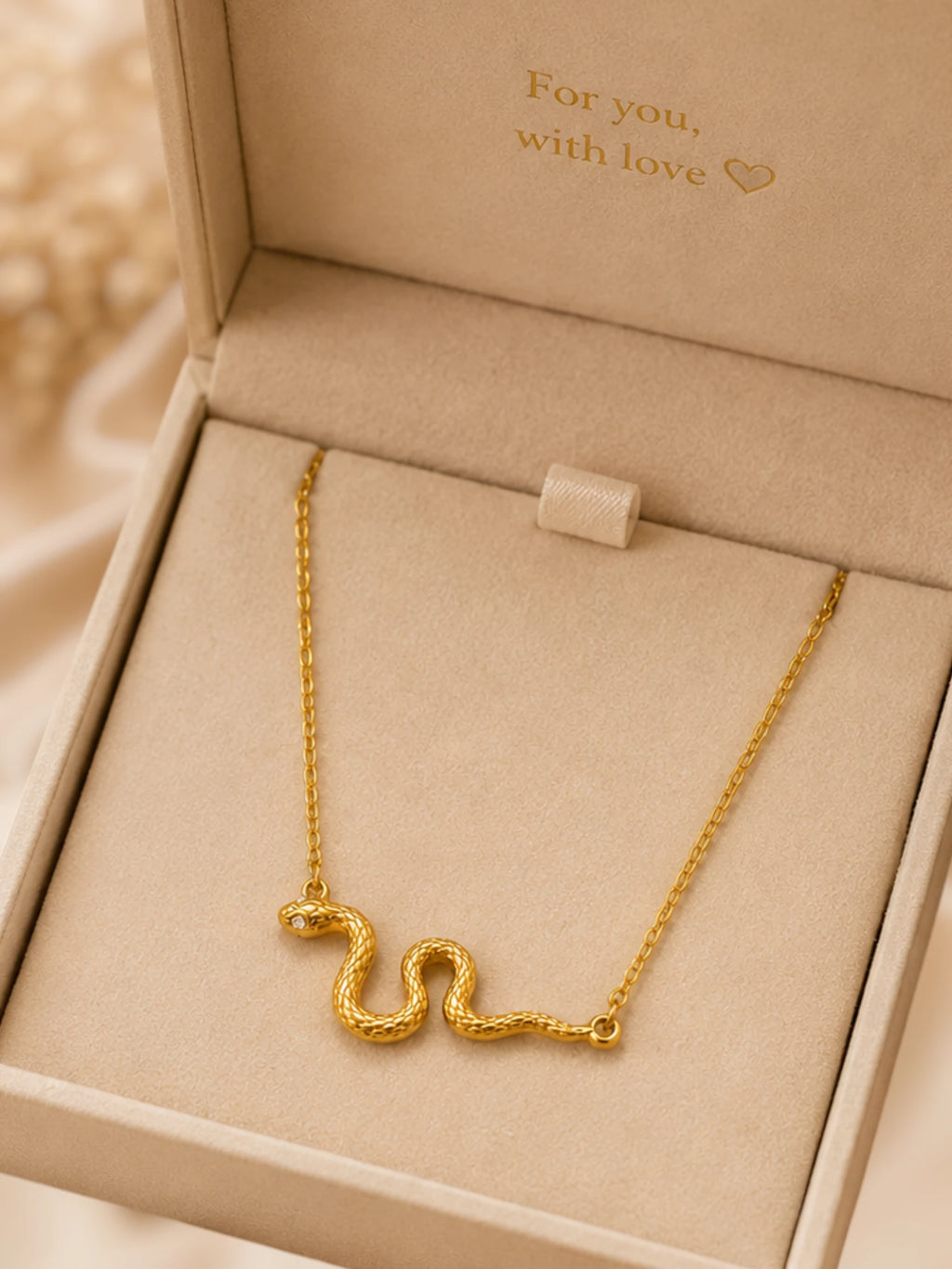 Golden Snake Pendant Necklace