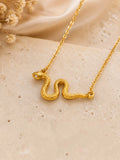 Golden Snake Pendant Necklace