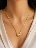Golden Heart Pendant Necklace