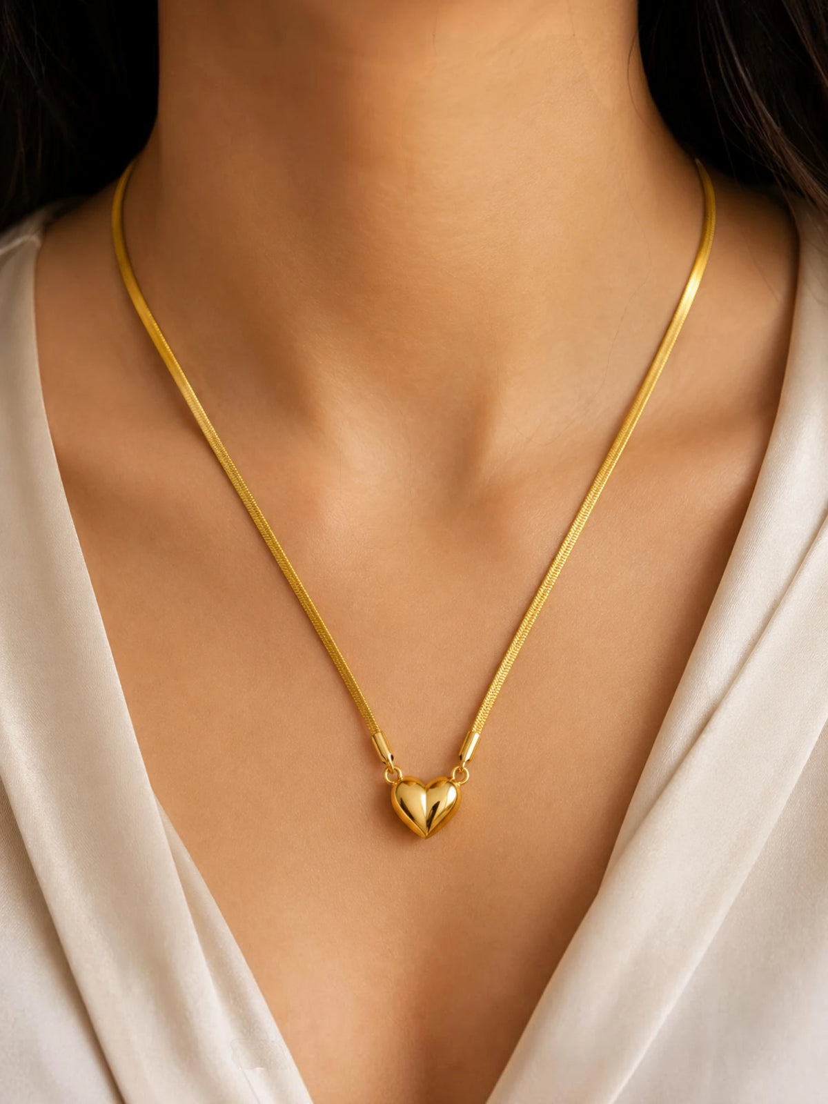 Golden Heart Pendant Necklace