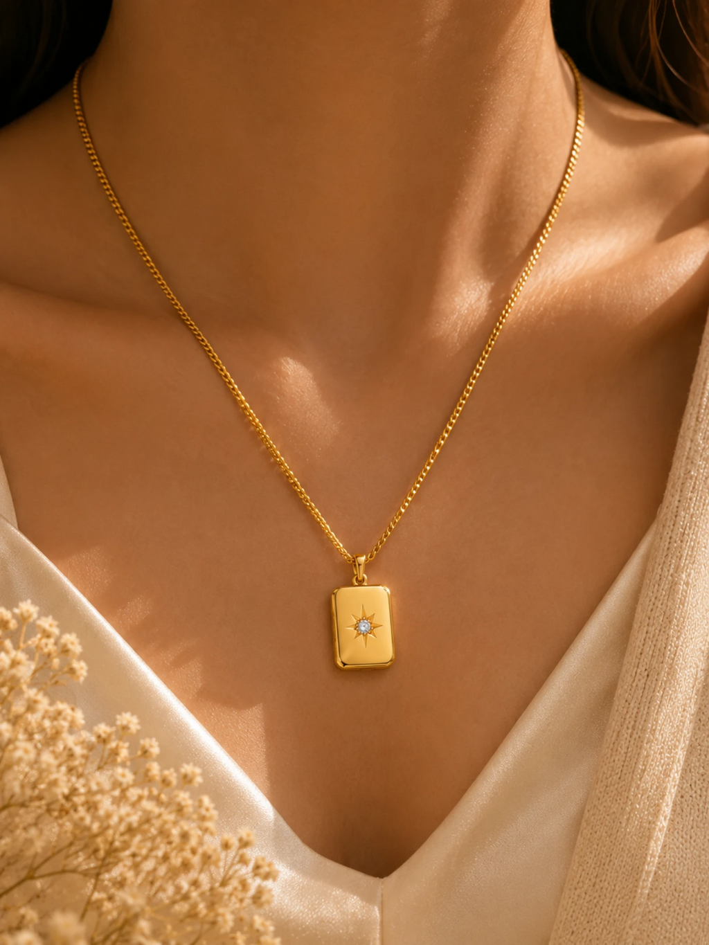 Celestial Bar Pendant Necklace