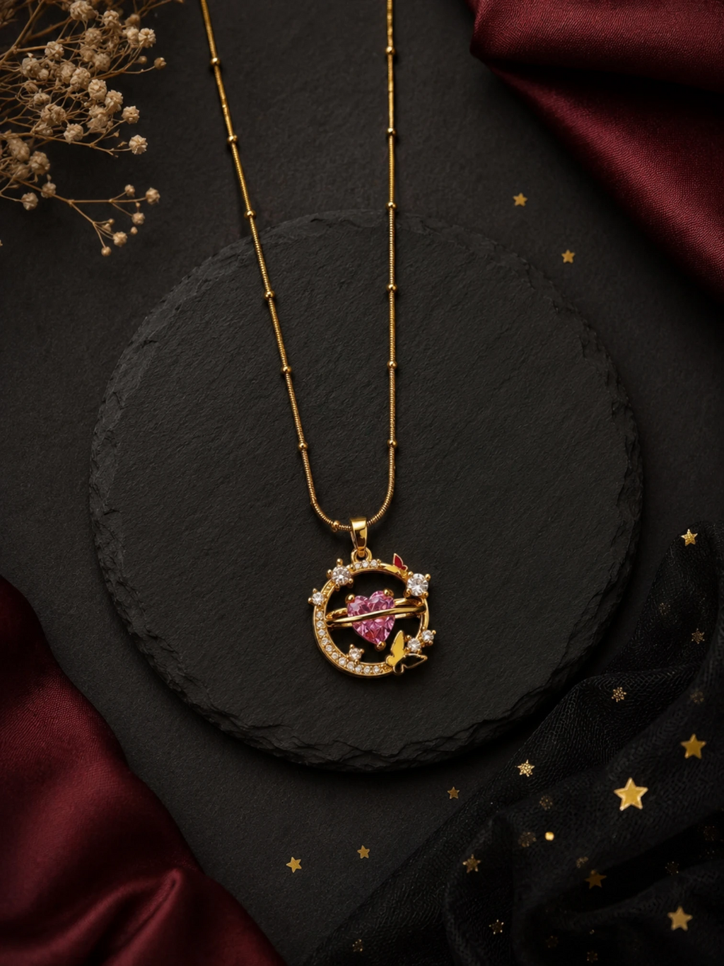 Celestial Heart Pendant Necklace