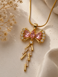 Blush Bow Pendant Necklace