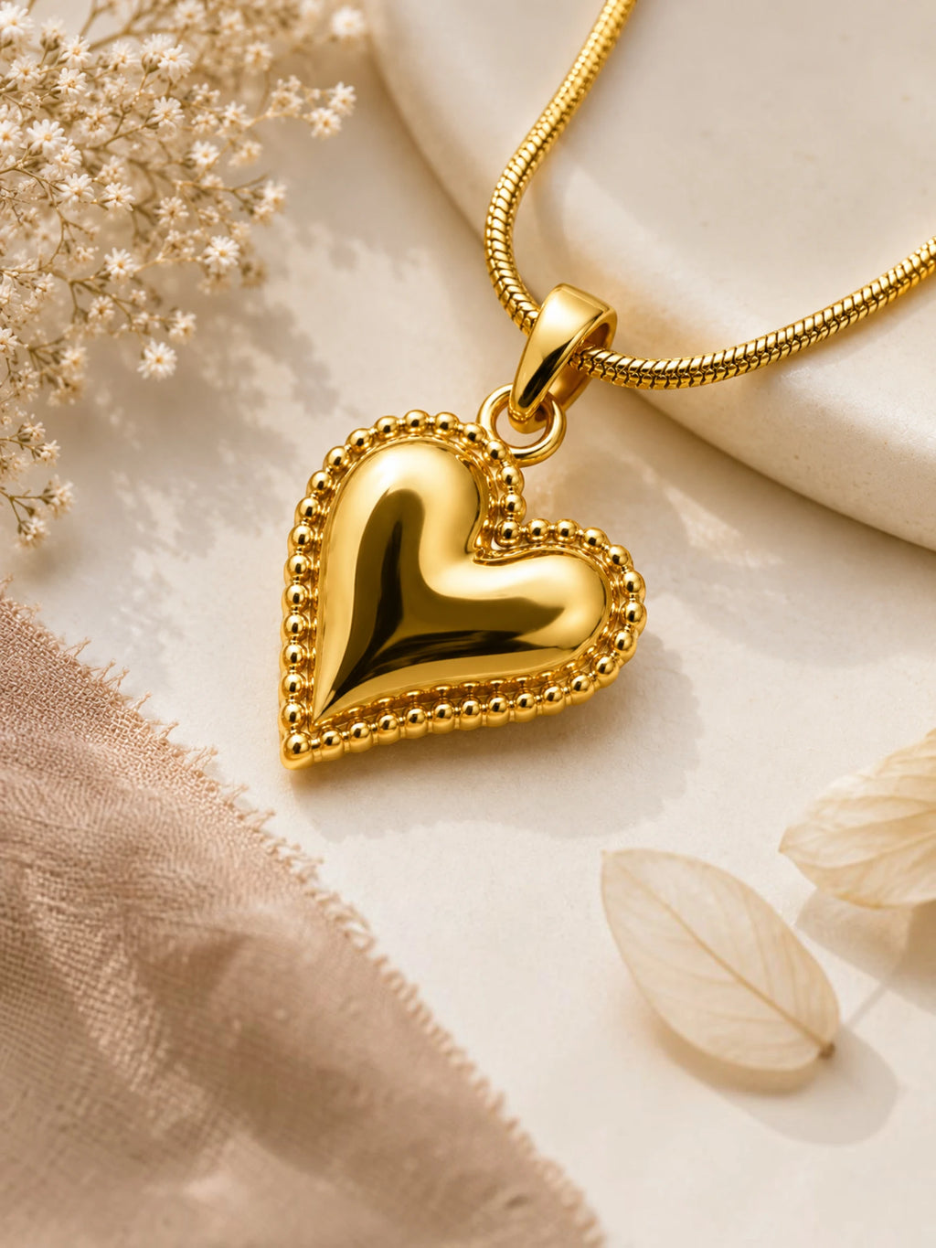 Golden Heart Pendant Necklace