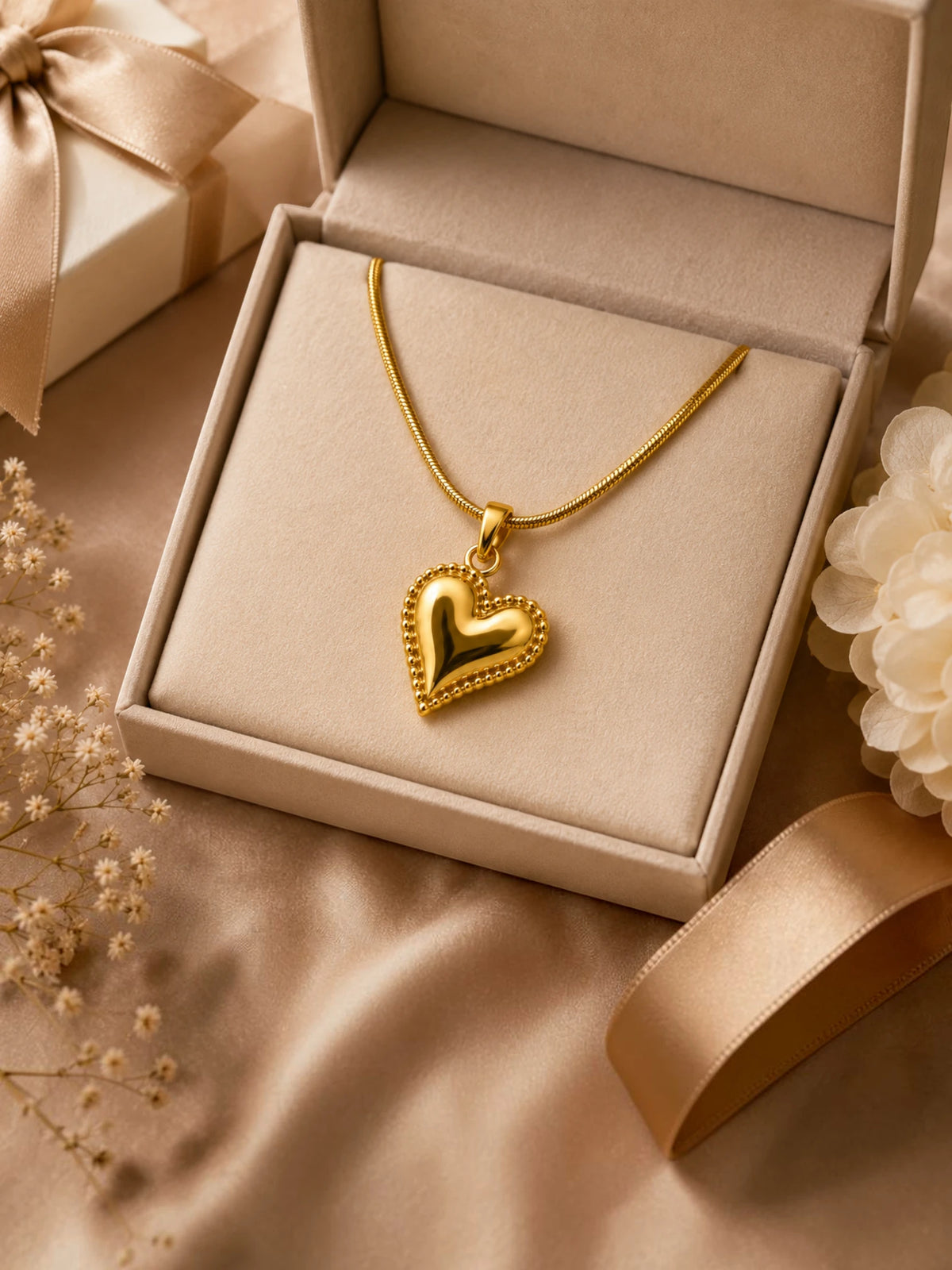 Golden Heart Pendant Necklace