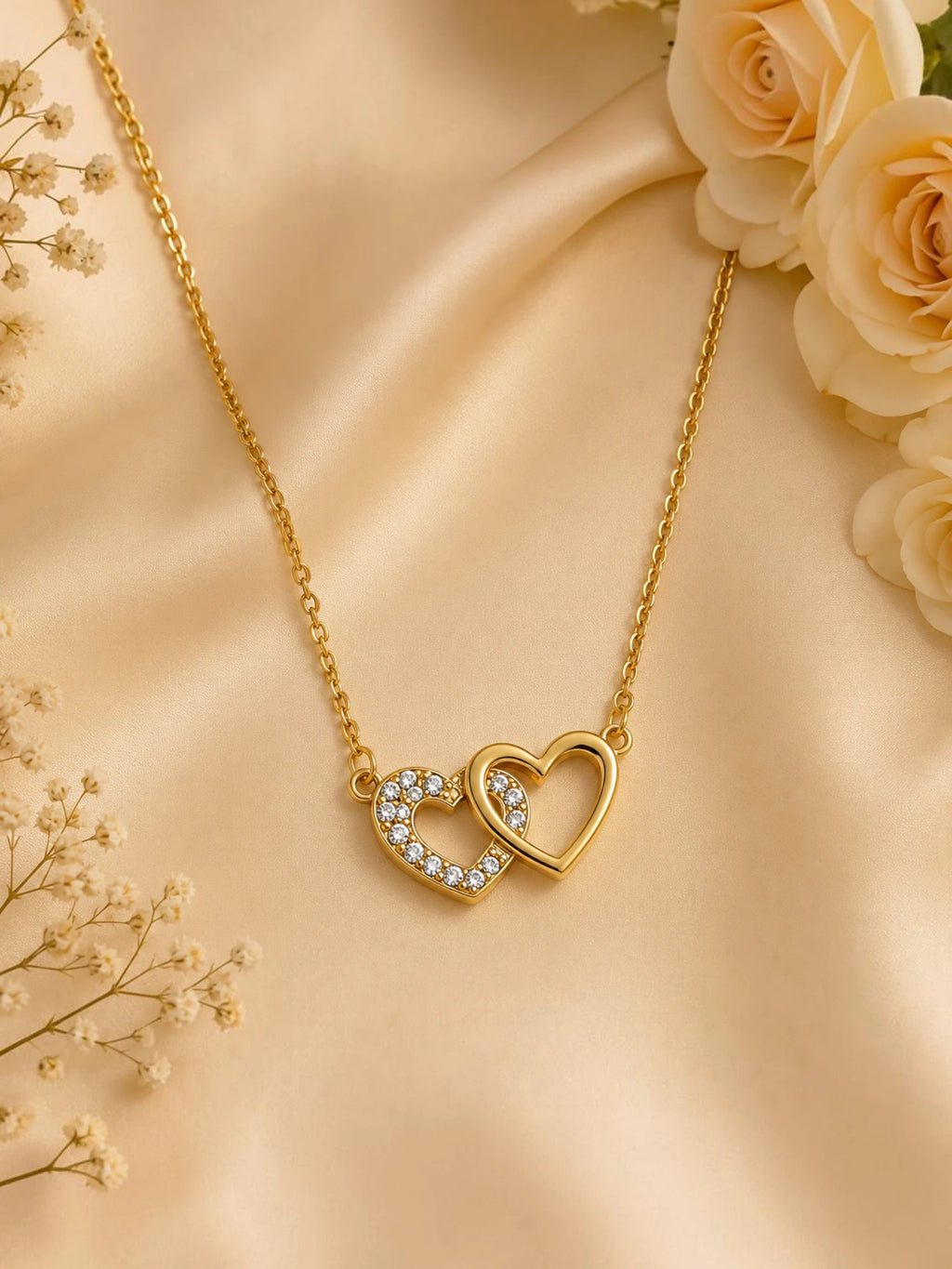 Eternal Twin Heart Pendant Necklace