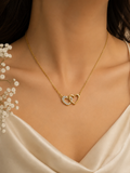 Eternal Twin Heart Pendant Necklace