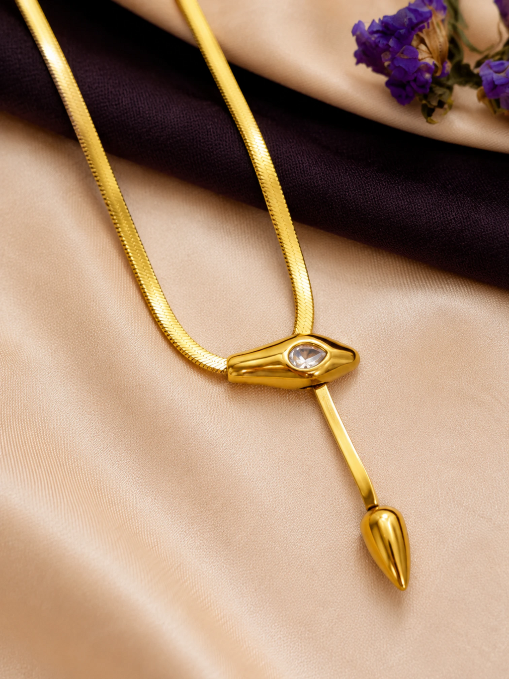 Luna Evil Eye Drop Pendant Necklace