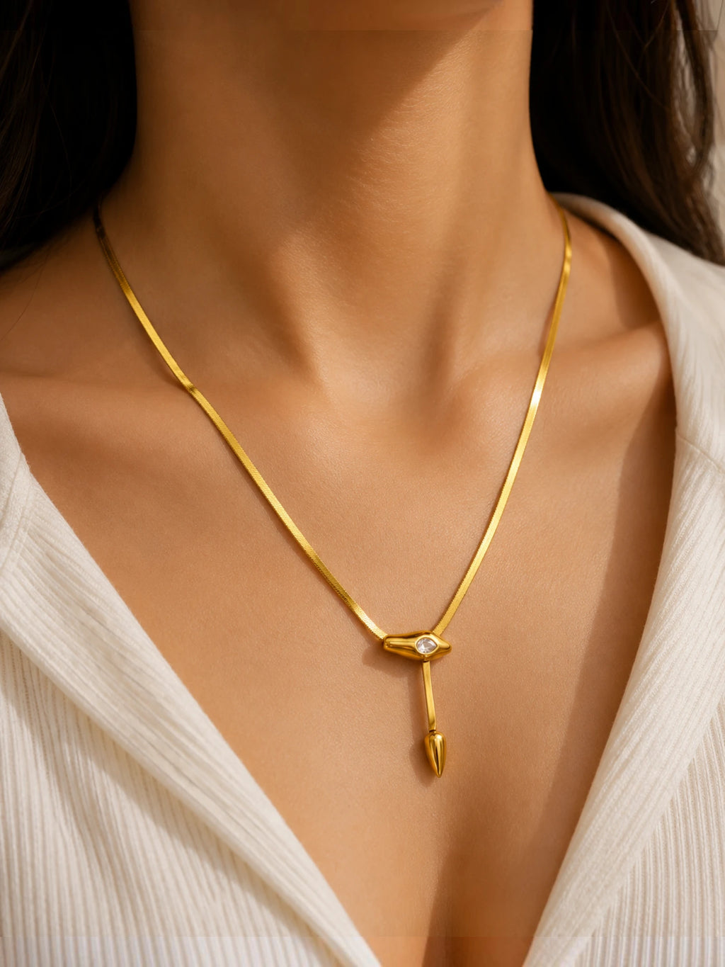 Luna Evil Eye Drop Pendant Necklace