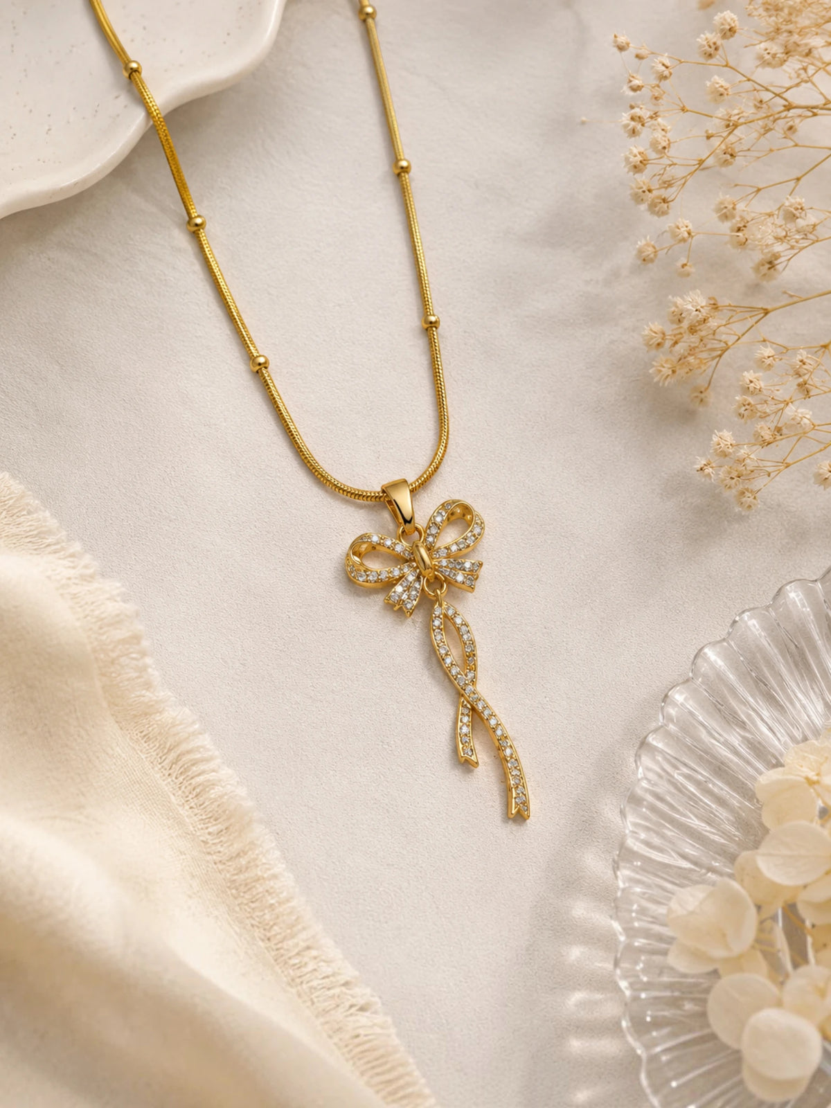 Celeste Bow Pendant Necklace