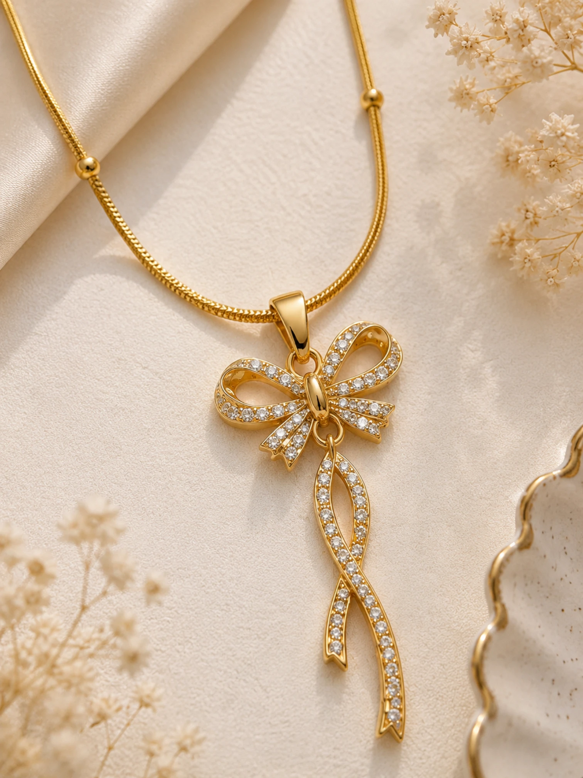 Celeste Bow Pendant Necklace