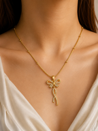 Celeste Bow Pendant Necklace