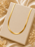 Gold Herringbone Necklace – 18K Gold Plated Anti Tarnish Chain