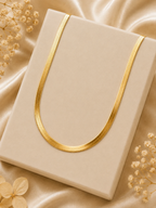 Gold Herringbone Necklace – 18K Gold Plated Anti Tarnish Chain