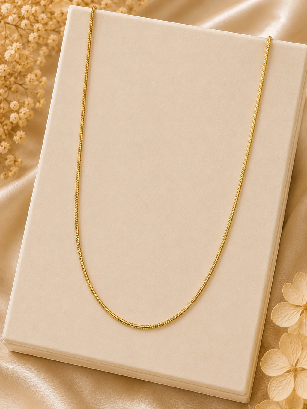 Gold Snake Chain Necklace – 18K Gold Plated Anti Tarnish Chain