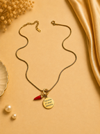 Red Horn Charm Pendant Necklace