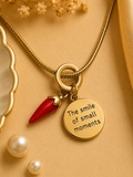 Red Horn Charm Pendant Necklace
