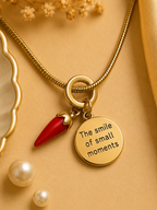 Red Horn Charm Pendant Necklace