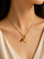 Red Horn Charm Pendant Necklace