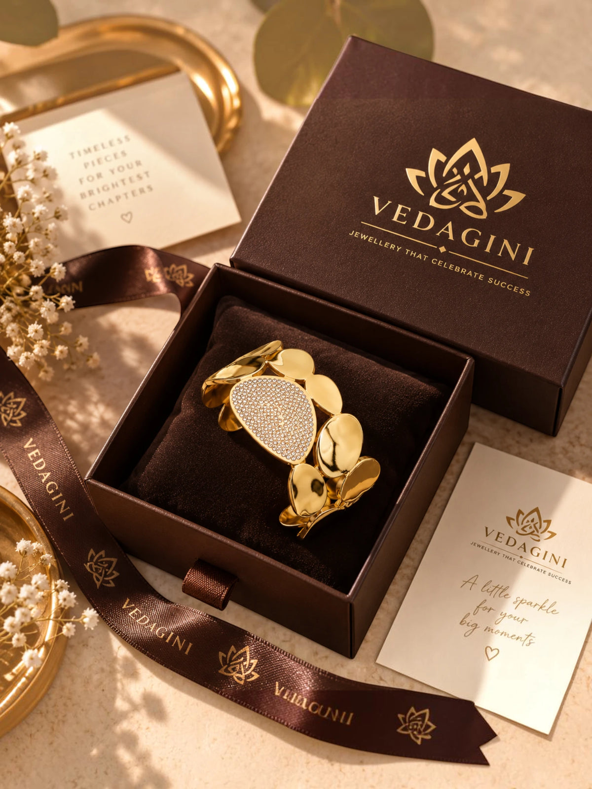 Golden Petal Statement Cuff – 2.6 & 2.8
