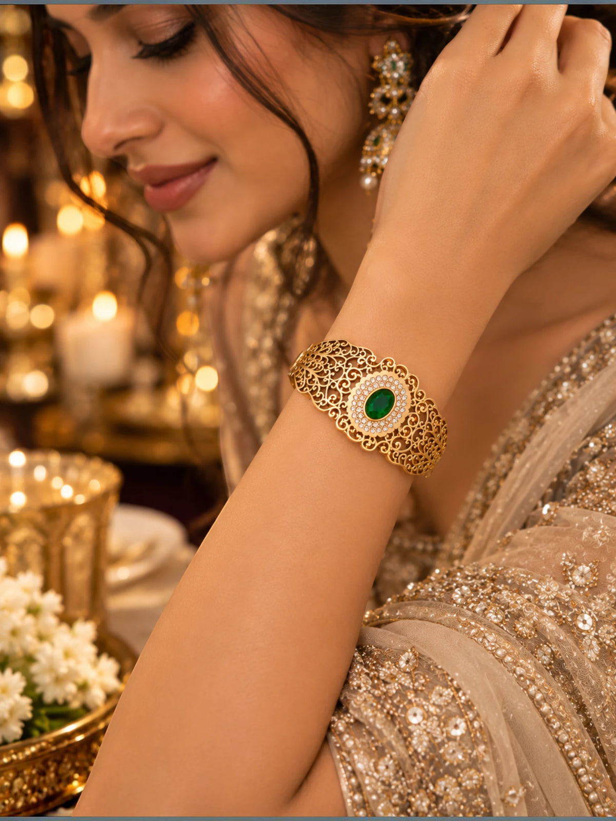 Royal Emerald Filigree Bracelet – 2.6 & 2.8
