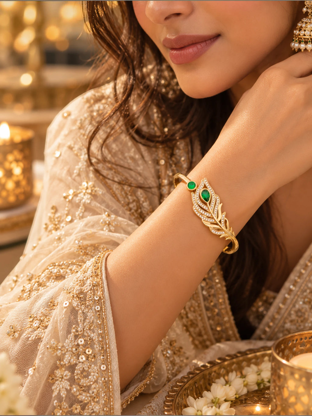 Royal Emerald Peacock Bracelet – 2.6 & 2.8