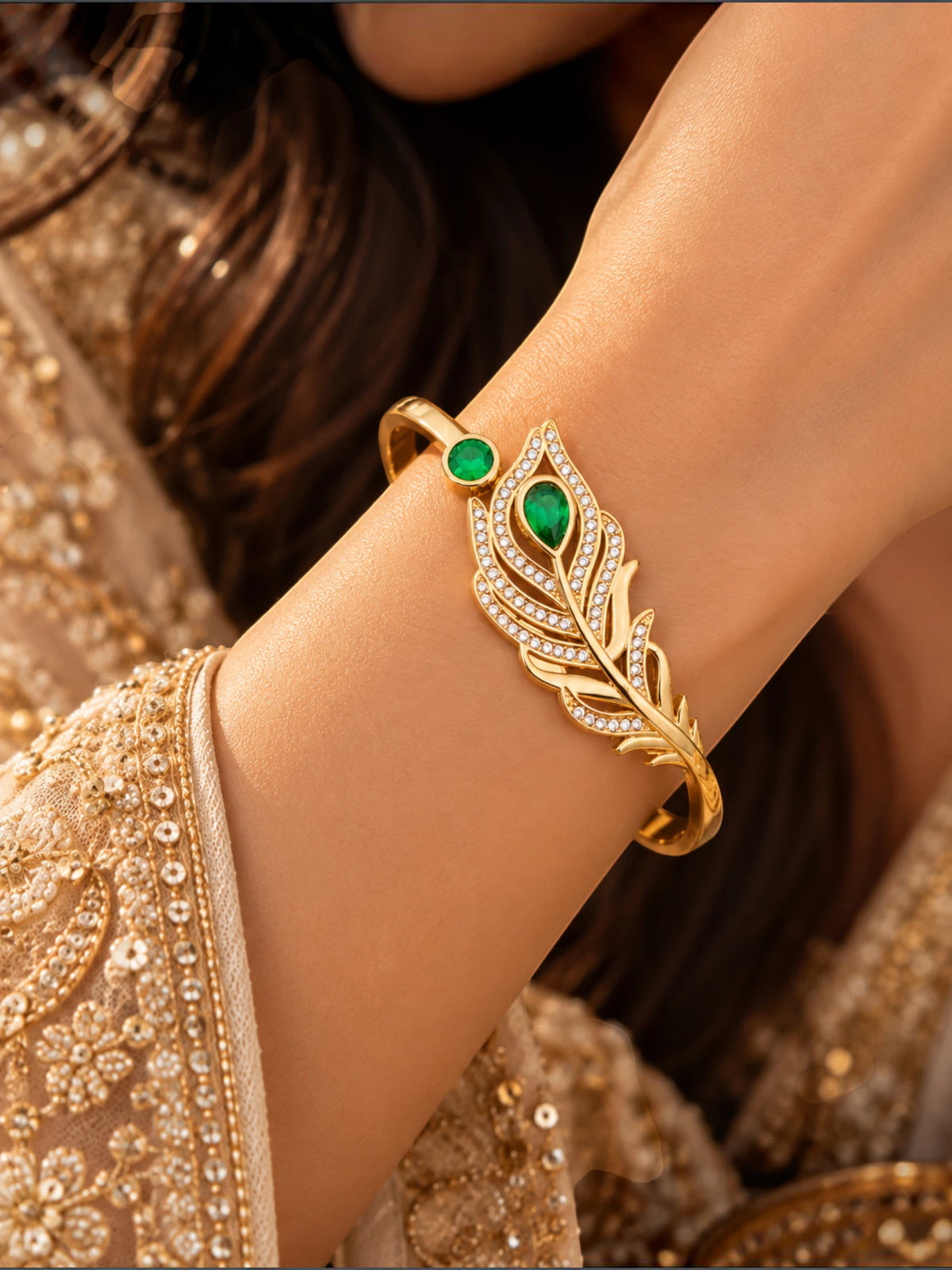 Royal Emerald Peacock Bracelet – 2.6 & 2.8