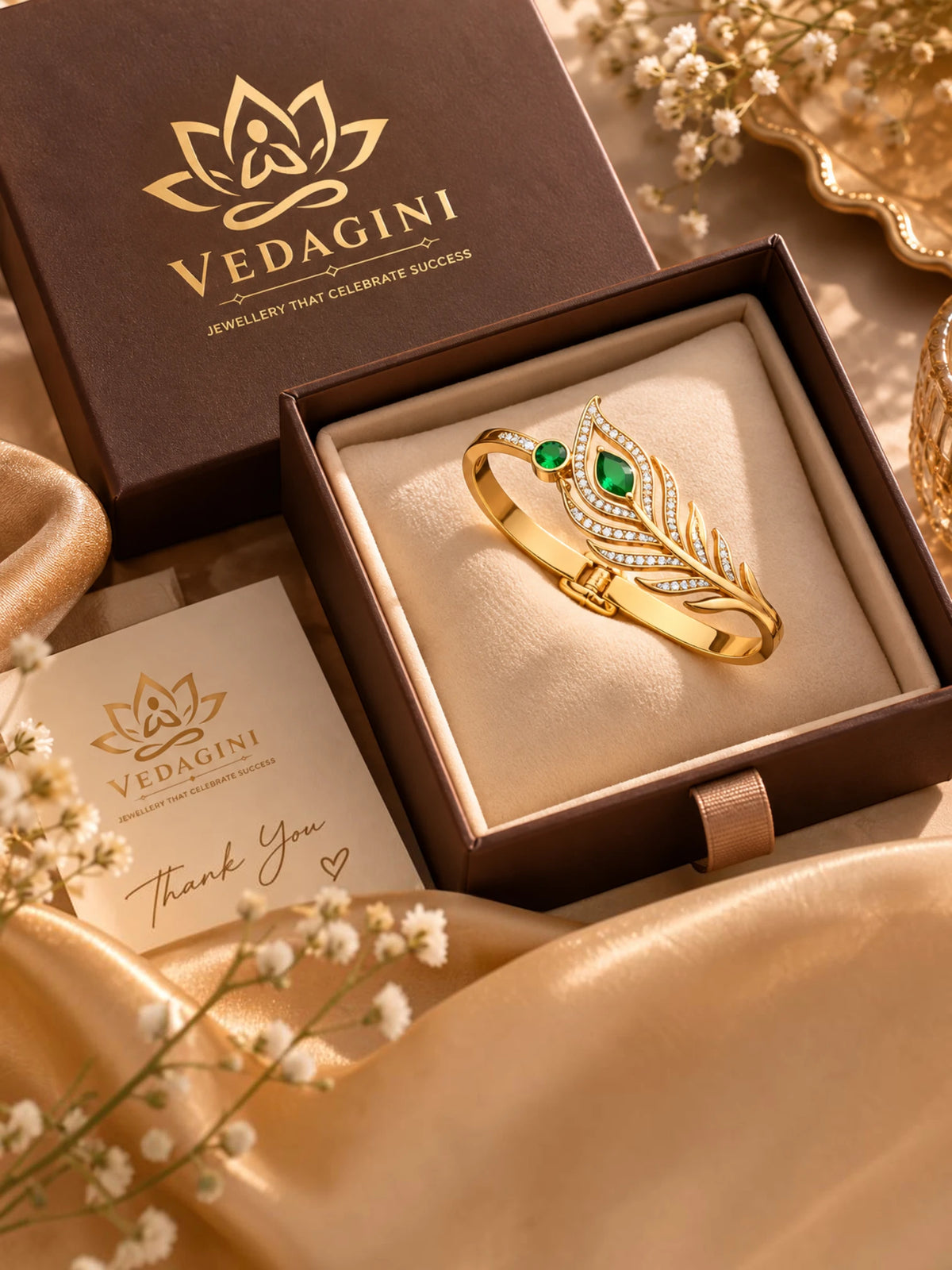 Royal Emerald Peacock Bracelet – 2.6 & 2.8