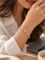 Geometric Crystal Gold Bracelet – 2.6 & 2.8