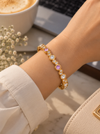 Royal Pink & Crystal Bracelet – 2.6 & 2.8