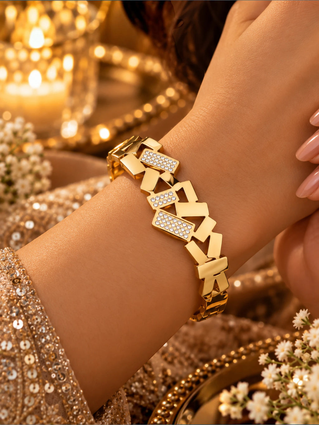 Geometric Luxe Link Bracelet – 2.6 & 2.8