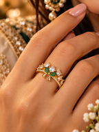 Emerald Bow Crown Ring